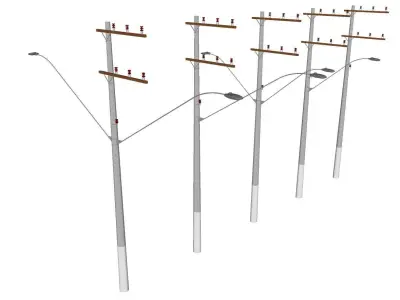 Concrete Lamp Post - Light Pole - Street Light - Group 12 3D model