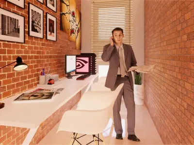 Small Room Office 3D model