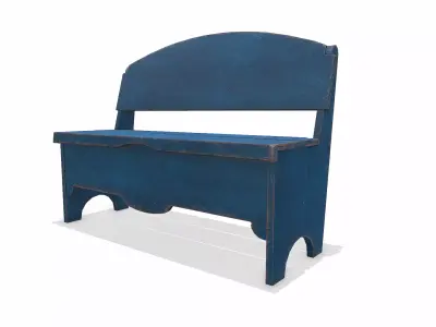 Painted Outdoor Wooden Bench Low-pooly PBR Low-poly 3D model