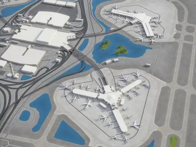 Orlando - Airport - MCO Low-poly 3D model