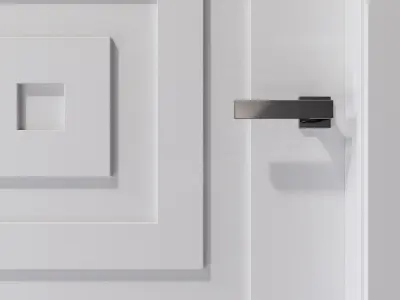 Interior door with a square pattern 3D model