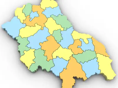 3d Political Map of Bulgaria 3D model