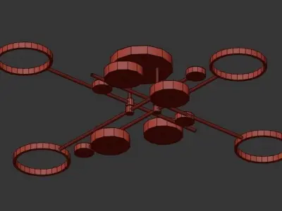 MARSA gold and brass ceiling light 3D model