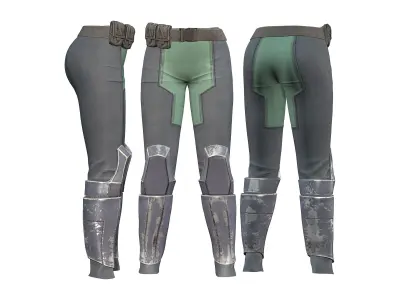 Sci-fi Helmet Uniform Boots Outfit Low-poly 3D model