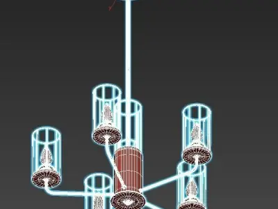 escada-584-5p light chandelier in brass and gold 3D model