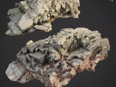 3d scanned rock cliff B2 3D model