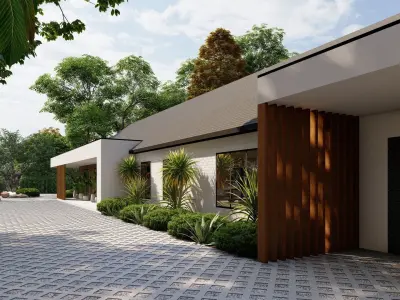 3D Exterior Scene 3D model design garden and landscape  3D model get