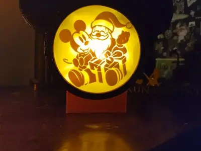 Santa and Mickey Litho lamp and Christmas stickers 3D print model