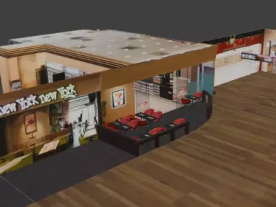 VR store Low-poly 3D model