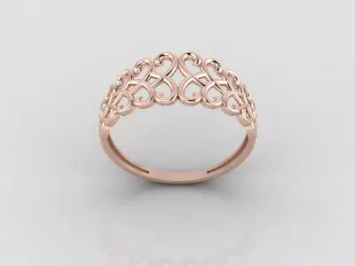 Women Ring Fancy Ring Plain light weight STL 3DM Printable 3D print model 9