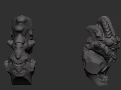 alien  bust creature scifi  3D print model