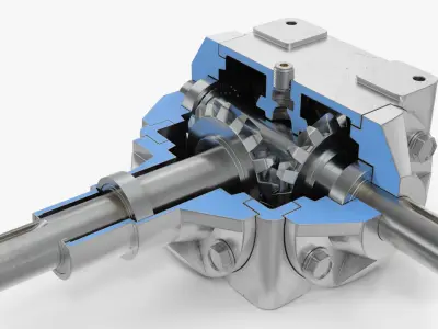  Bevel Gearbox Cutaway Section View 