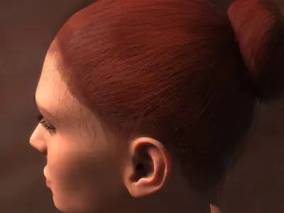 Updo Hair DAZ Studio Low-poly 3D model