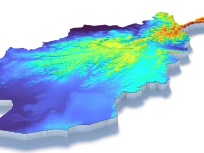 Afghanistan Terrain 3D Model  Low-poly 3D model