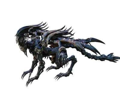 Mechanical Dragon Monster Low-poly 3D model