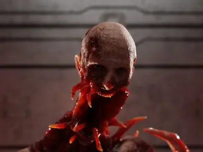 Dead Space Necromorph Low-poly 3D model