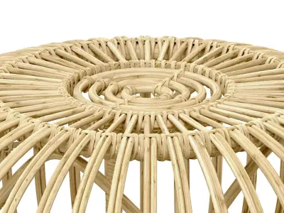 Pouf Beige rotin OTTOMAN de Sika Design 3D model