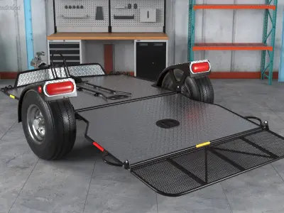  ATV Trailer Empty and Trailer Coupling Hitch 