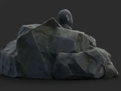 Rock Buddha 1008 Low-poly 3D model