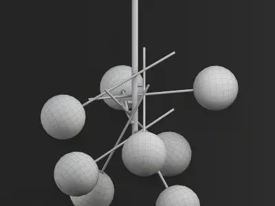 candela brass chandelier with clear glass balls 3D model