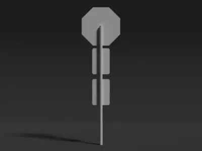 Stop Sign Low-poly 3D model get