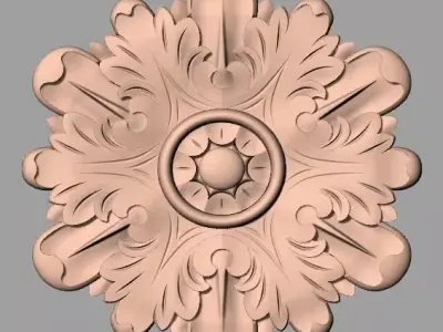 Round flower 3D STL model used for CNC router E017 3D model