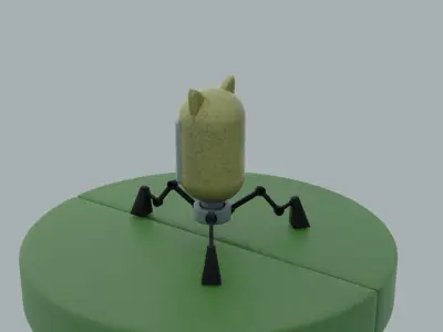 Robo-cat Low-poly 3D model