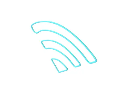 Neon Wifi Symbol v1 001 Low-poly 3D model