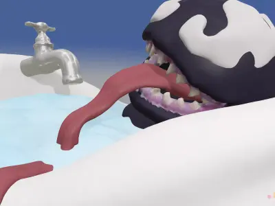 Baby Venom Takes a Bath 3D model