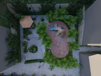 Recreational Area and Park Model In An Old Neighborhood 3D model