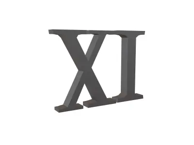 Roman Numerals 11 v1 001 Low-poly 3D model