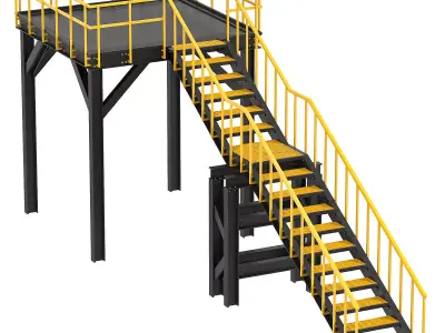 Factory Staircase 03 3D model