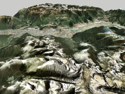 Cityscape Nyingchi Tibet China 3D model