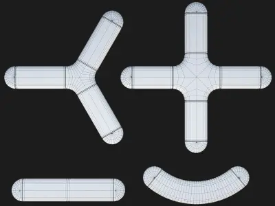 City concrete bench with backlight 3D model