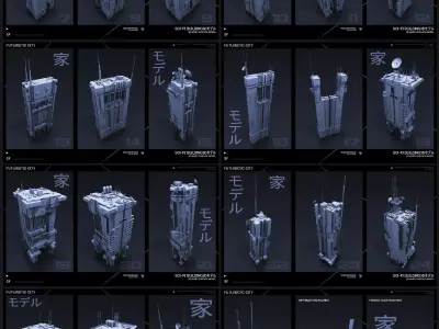 FUTURISTIC CITY Sci-Fi Buildings 3D 3D model