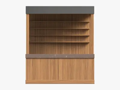 Booth Stand Kiosk with Roof 02 3D model
