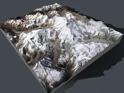Mountain landscape Tibet Autonomous Region 3D model