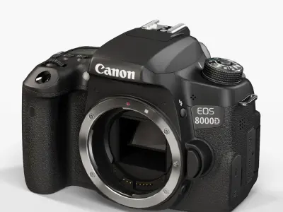 Canon EOS 8000D DSLR camera Low-poly 3D model
