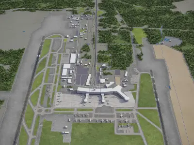 Moscow - Domodedovo Airport - DME Low-poly 3D model
