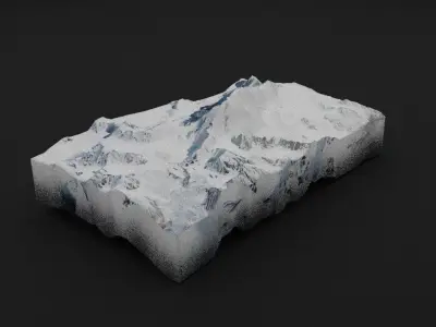 K12 Mountain Low-poly 3D model