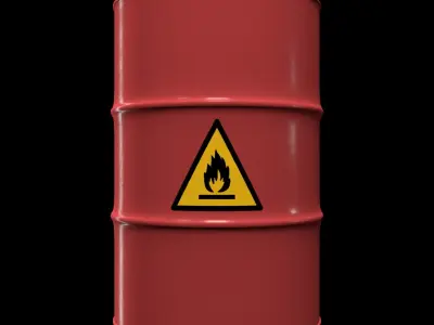 Clean Red Barrel Low-poly 3D model