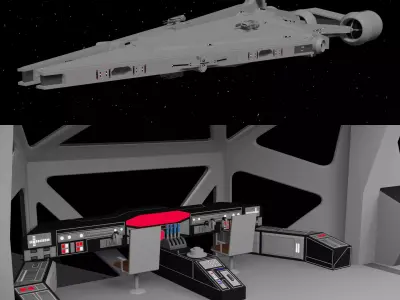 Arquitens Class Light Cruiser - with the interior of the bridge 3D model