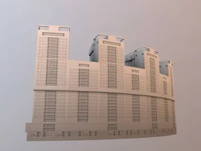 City House Building 25  Low-poly 3D model