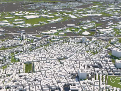 Bari Italy 50x50km City Map 3D Model 3D model