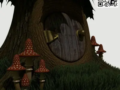  Fairy home  fantasy series Low-poly 3D model