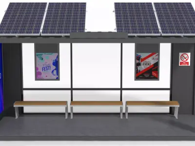 20 Foot Container Bus Stop 3D model