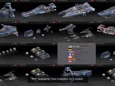 RSF Spaceship Fleet Collection II 3D Model Pack