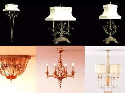 10 lamps 3d models pack 3D model