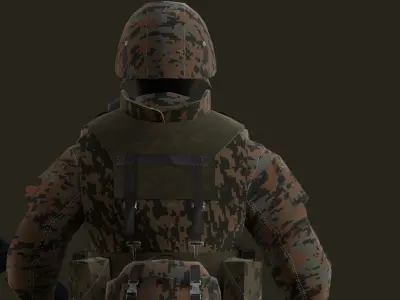 Soldier 3D Model Low-poly 3D model