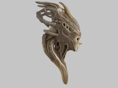 Stylized Ram Skull Low-poly 3D model